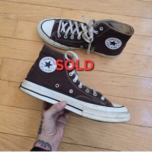 Converse | Chuck 70 brown canvas grunge hi-top sneakers | MENS 9.5